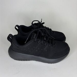 Crocs Shoes Lace Up Casual Sneakers Women Size 6 Black Slip Resistant